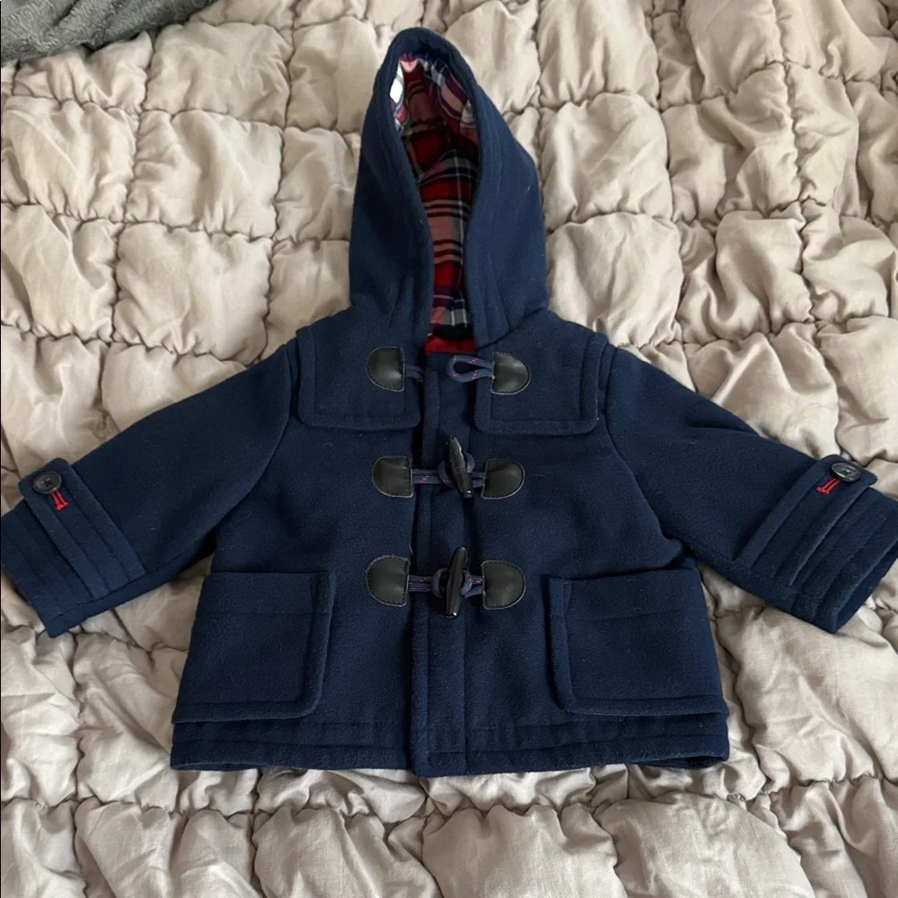 Baby Gap Kids Boys Girls Toggle Navy‎ Coat Hood 0-6 Months